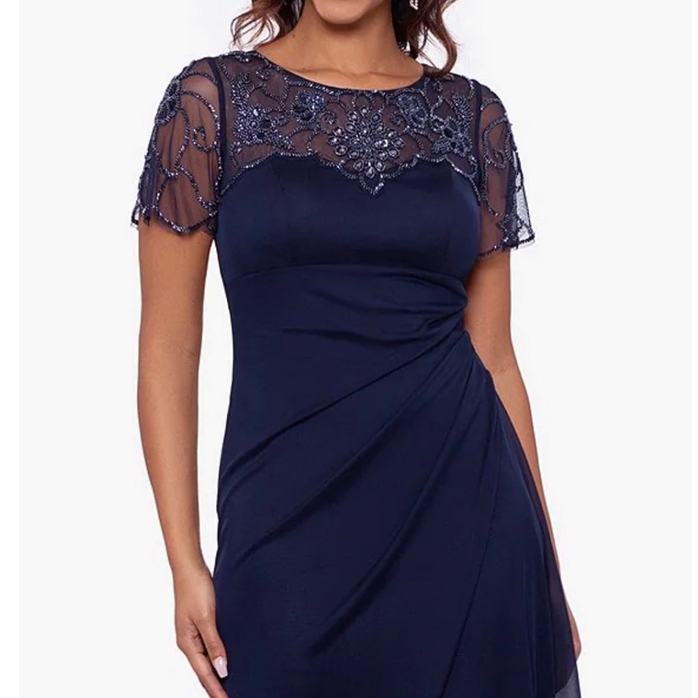 Xscape Navy Size 8 long dress